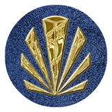 DAROUND 602 GD SH BL Gold Sunburst Shimmer Blue Background